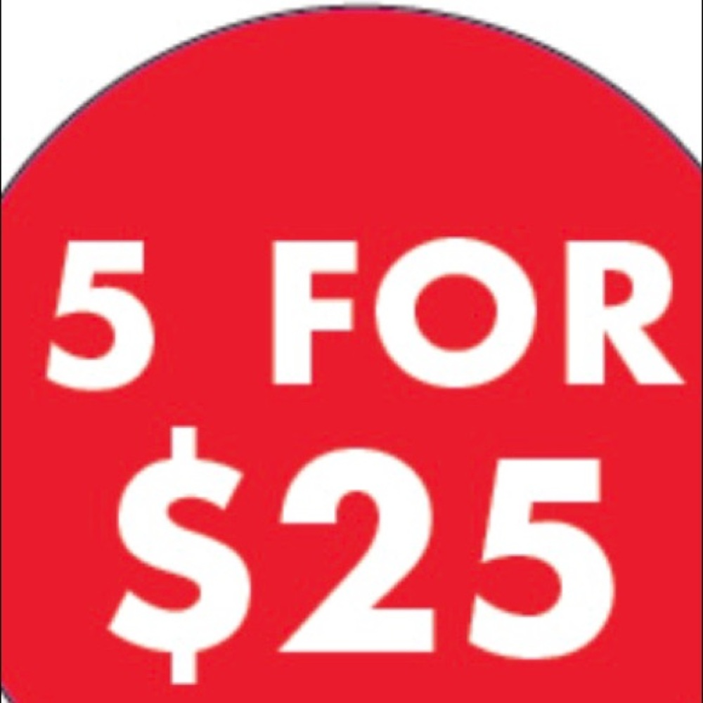 All items listed for sale 5 for $25